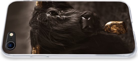 Coque iPhone 7 - Highlander écossais - Fourrure - Zwart - Siliconen