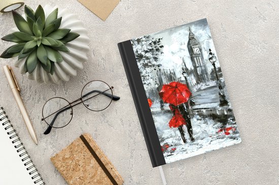 Carnet - Cahier d'écriture - Peinture - Parapluie - Peinture à l'huile - Carnet - Format A5 - Bloc-notes