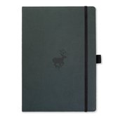 Dingbats* Wildlife A4 Notitieboek - Green Deer Stippen - Bullet Journal met 100 gsm Inktvrij Papier - Schetsboek met Harde Kaft, Elastische Sluiting en Bladwijzer