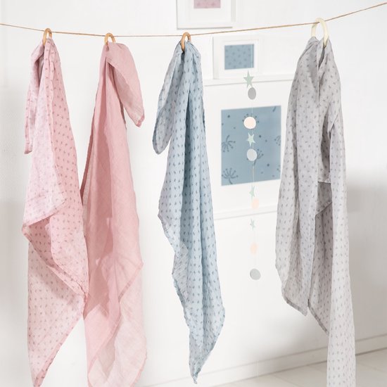 Roba Verzorgingsdoeken Lil Planet 120 Cm Katoen Roze 2 Stuks — afbeelding 2