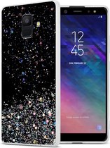 Cadorabo Hoesje geschikt voor Samsung Galaxy A6 2018 in Zwart met Glitter - Beschermhoes van flexibel TPU silicone met fonkelende glitters Case Cover Etui