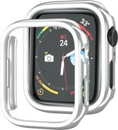 By Qubix Hard case 41mm (open front) - Zilver (glans) - Geschikt voor Apple Watch 41mm hoesje - screenprotector - Bescherming iWatch - Bescherm hoesje