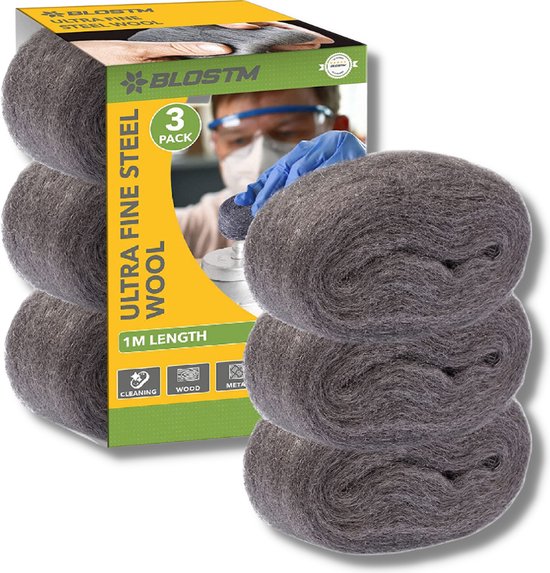 BLOSTM UltraFine Steel Wool 0000 1 Meter Set van 3 Ideaal voor