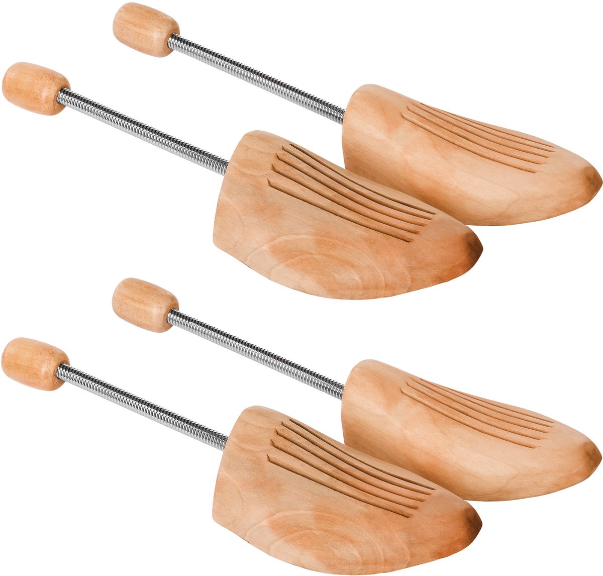 tectake® 2 Paar Spiraalveer Schoenspanners 42-43 - Lotushout, Voorkomt Loopplooien, Innovatief Schoenonderhoud, Universeel voor Dames- en Herenschoenen