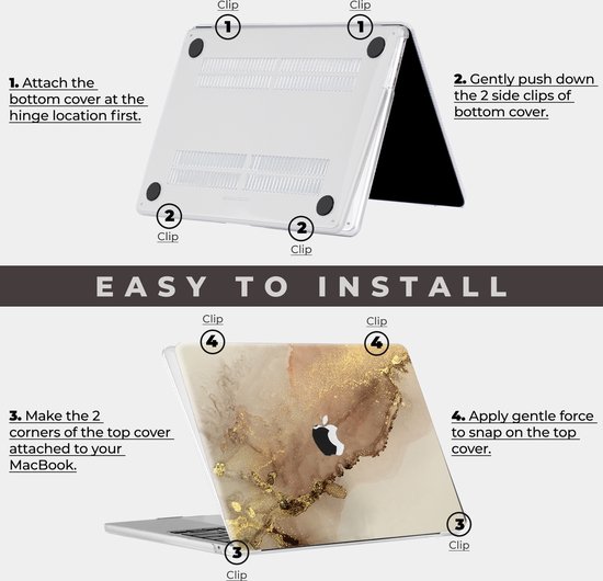 Lunso - MacBook Pro 16 pouces M1/M2 (2021-2023) - Housse - Sweet Caramel