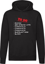 To Do List Carnaval Hoodie - brabant - limburg - feest - humor - grappig - unisex - trui - sweater - capuchon