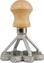 Ravioli snijder/stempel - Zonnebloem - 7 cm - Aluminium - handvat van hout - Gemaakt in Italië