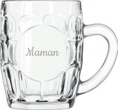Chope à bière gravée - 55cl - Maman