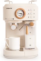 Bol.com CREATE - THERA MATT PRO - 20bar halfautomatische espressomachine - Met melkreservoir - Gebroken wit aanbieding