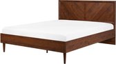 MIALET - Bed - Donkere houtkleur - 160 x 200 cm - Vezelplaat