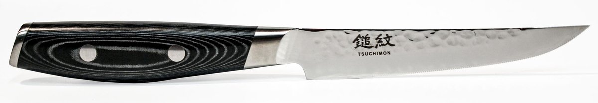 Yaxell Tsuchimon Steakmes 11 cm – VG10 Staal – Gehamerd Lemmet – Micarta Heft