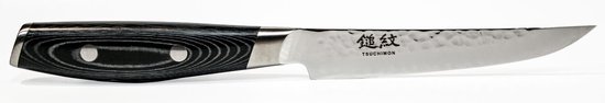 Yaxell Japonais - Série Tsuchimon - Couteau à Steak - Acier VG10 - 61 HRC - Lame 11 cm - 3 Couches d'Acier Damas - Manche Toile-Micarta