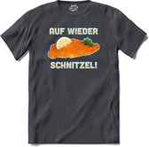 Auf Wieder Schnitzel! | Grappige apres ski eten shirt | Wintersport kleding - T-Shirt - Unisex - Mouse Grey - Maat XL