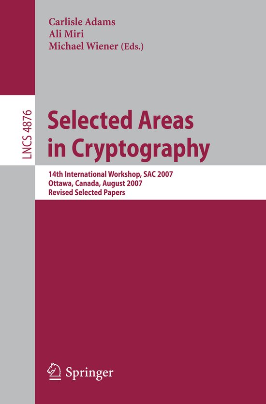 Selected Areas In Cryptography - cover