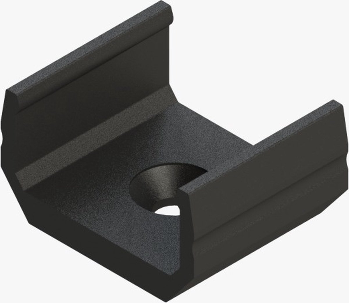 - Montagebeugels voor Aluminium profiel 1000*9*12mm - plat - zwart - set van 2 incl. schroeven