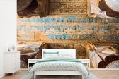 Behang - Fotobehang In de Buitenhypostyle Zaal van de Tempel van Aboe Simbel in Egypte - Breedte 525 cm x hoogte 350 cm