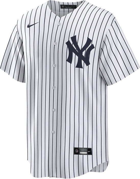NIKE MLB New York Yankees Official Replica Home Korte Mouwen V-Hals T-Shirt Mannen Wit - Maat L
