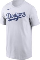 Nike Mlb La Dodgers Wordmark T-shirt Met Korte Mouwen Wit M