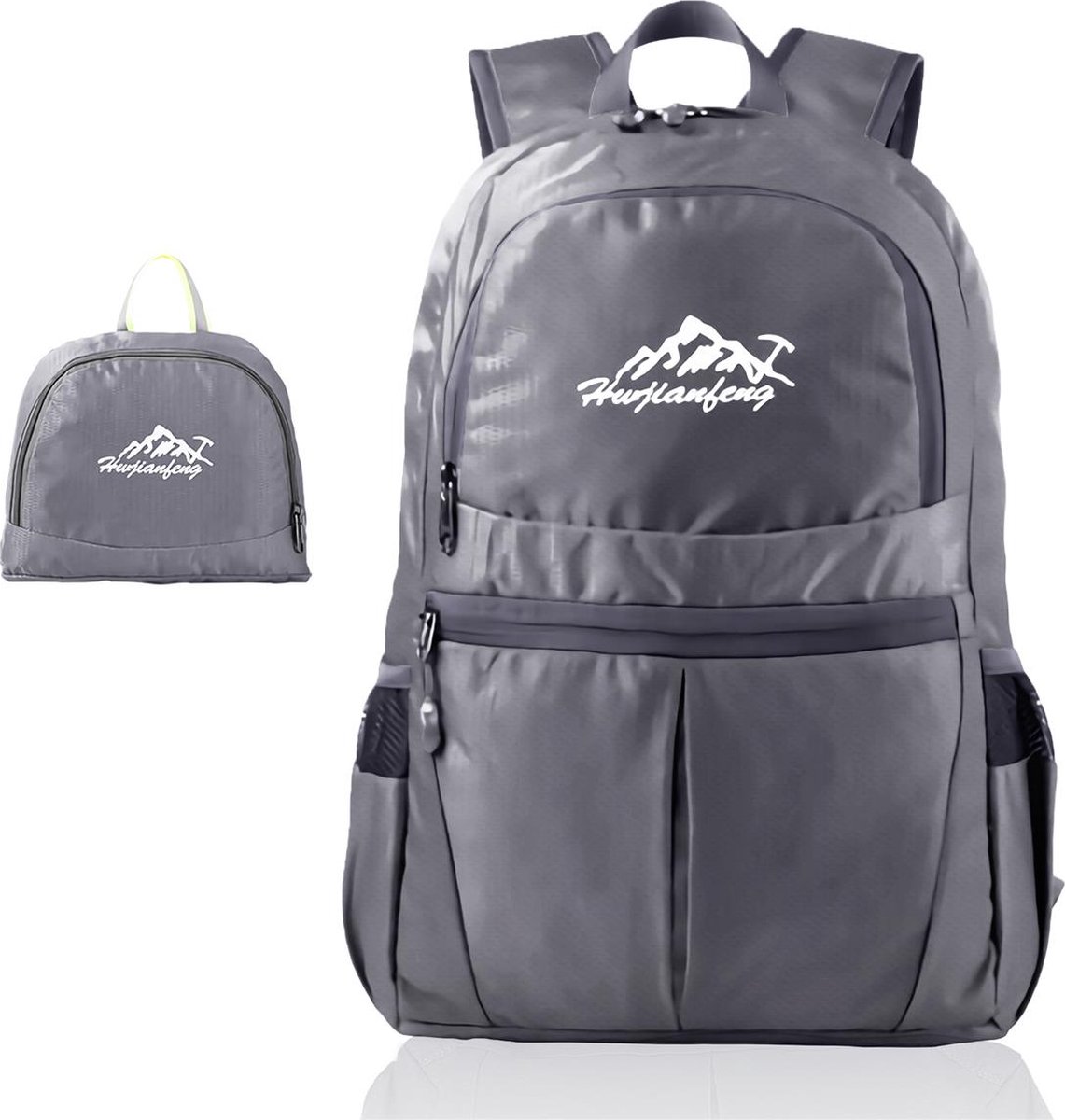 Intirilife Opvouwbare Rugzak Ultralicht in Grijs - 36L Unisex Wandelrugzak Waterdicht - Outdoor Daypack voor Kamperen, Wandelen, Reizen, Klimmen, etc.