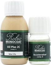 Rubio Monocoat Oil Plus 2C - Ecologische Houtolie in 1 Laag voor Binnenshuis - Mist 5%, 130 ml