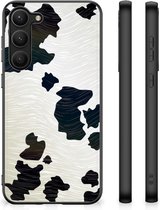 GSM Hoesje Geschikt voor Samsung Galaxy S23 Plus Silicone Hoesje met Zwarte rand Koeienvlekken