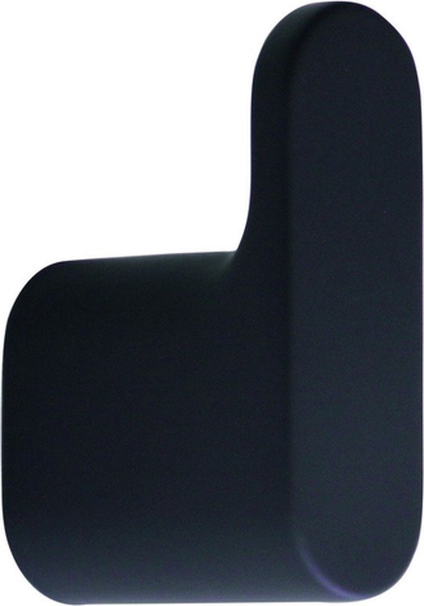 Nemo Stock Scura haak enkel wandmontage 60 x 20 x 40 mm messing zwart soft touch