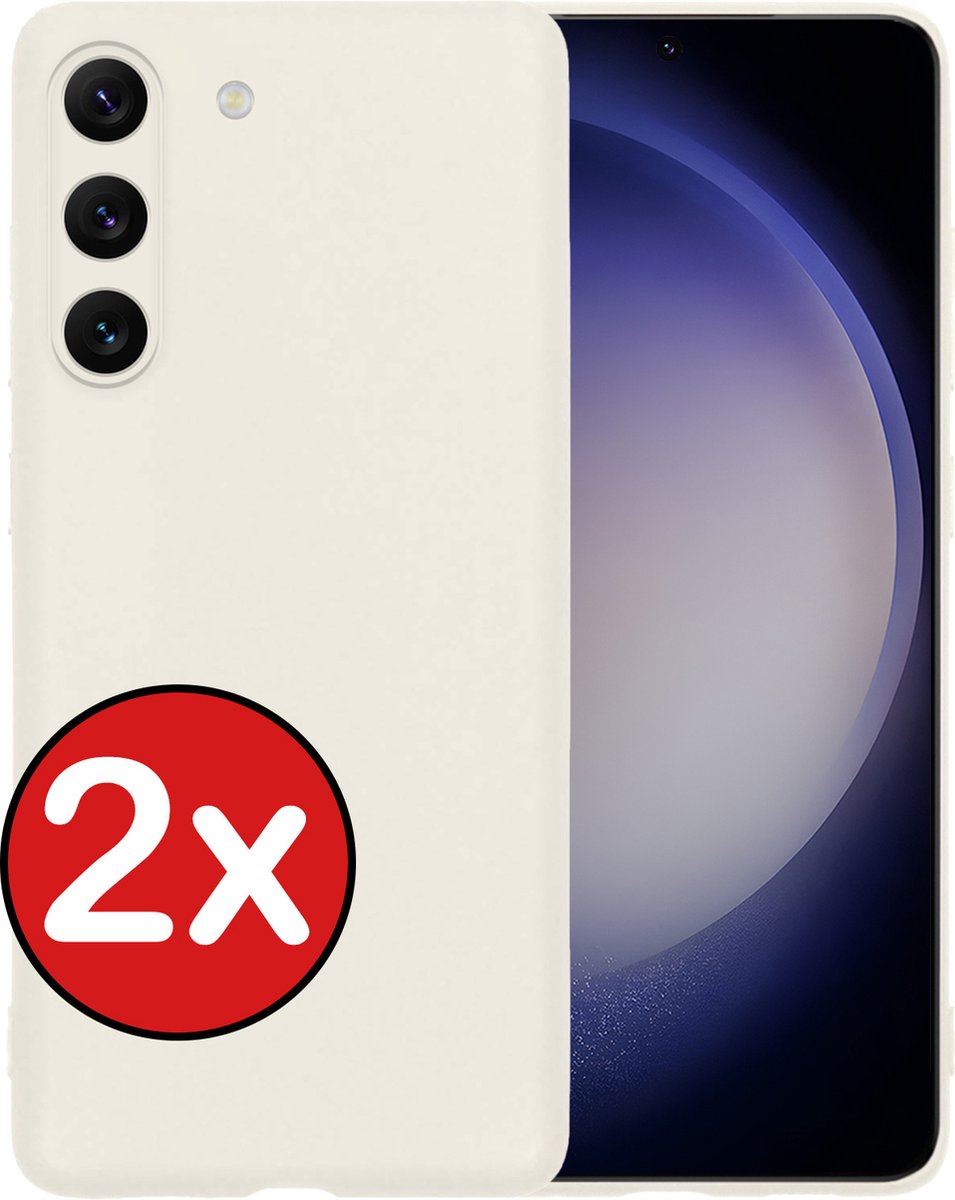 Hoesje - 2 Stuks - Geschikt voor Samsung Galaxy S23 - Sterk & Shockproof - Telefoonhoes - Back Cover - Case Siliconen - Telefoon Hoes - Wit
