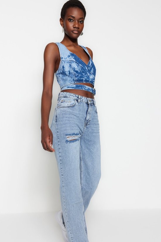 Jeans Jean large taille haute pour femme bol