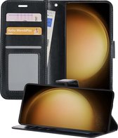 Hoesje Geschikt voor Samsung S23 Ultra Hoesje Book Case Hoes Wallet Cover - Hoes Geschikt voor Samsung Galaxy S23 Ultra Hoesje Bookcase Hoes - zwarte