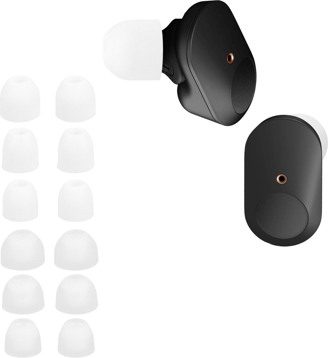 kwmobile 14x Reserve covers voor oordopjes geschikt voor Sony WF-1000XM3 / WF-1000XM4 / WF-1000XM5 - 4 maten - Silicone dopjes voor in-ear headphones