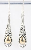 Boucles d'oreilles artisanales en argent avec décoration en or 18 carats