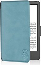 Lichtgewicht Hoesje Geschikt voor Kobo Clara 2E Slimfit Sleepcover - Book Case Hoes Cover - Aqua Blauw