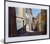 Fotolijst incl. Poster - Huizen - Straat - Marseille - 40x30 cm - Posterlijst