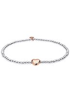 Elli Dames Armband dames hartje love kralen bi-colour in 925 sterling zilver