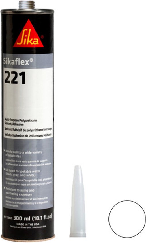 Sika Sikaflex 221 wit - 300 ml. Lijmkit - Afdichtingskit