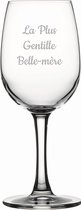 Witte wijnglas gegraveerd - 26cl - La Plus Gentille Belle-mère