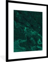 Fotolijst incl. Poster - Marmer - Kalk - Groen - Structuur - Marmerlook - 60x80 cm - Posterlijst