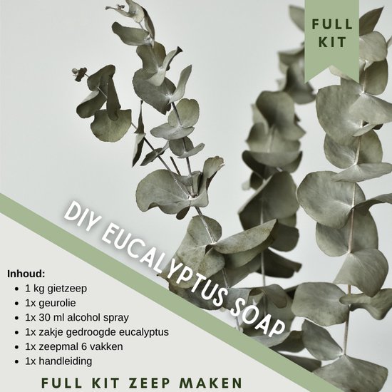 Foto: Zeep maken pakket diy kit eucalyptus zeep gietzeep zeepjes maken zeep diy kit zeep mal maia creative