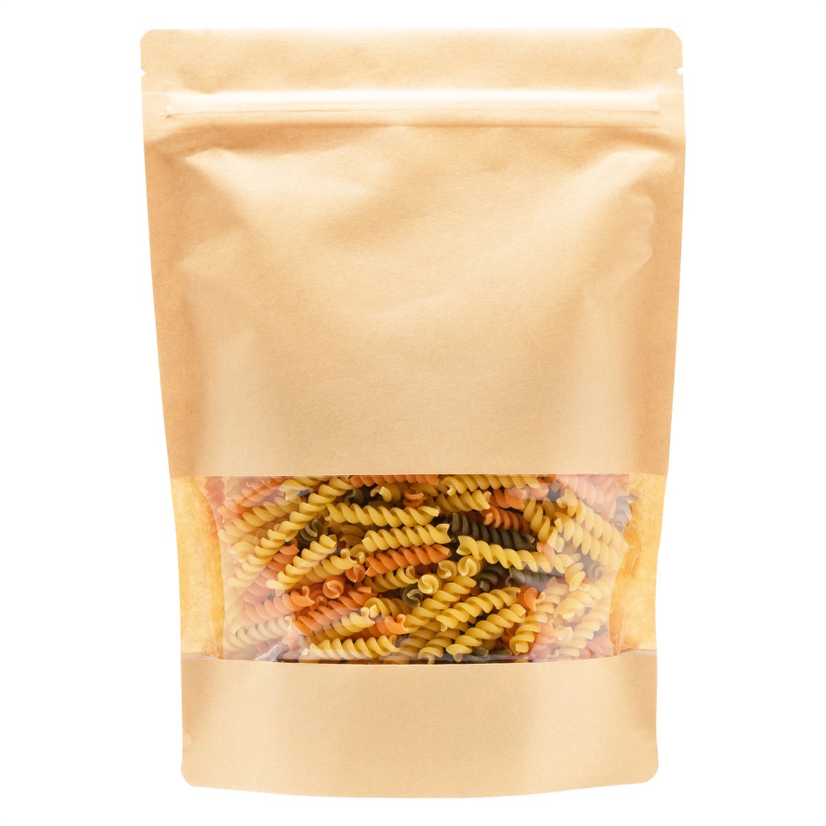 100x Stazakken Kraftpapier Met Venster 180 x 225 mm (1000 ml) Hersluitbaar Voedselveilig Luchtdicht en Vochtdicht Gelamineerd - Sta Zakken - Hersluitbare Stazak - Gripsluiting - Traktatiezakjes - Hersluitbare zakjes - Ziplock zakjes