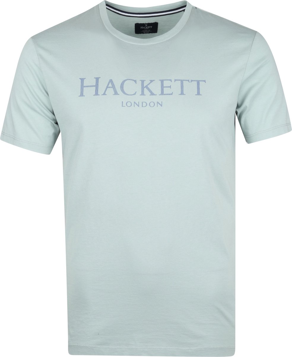 Hackett - T-shirt Logo Groen - Maat XXL - Slim-fit