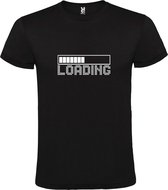 T-shirt Zwart avec image "Loading" Wit Taille L