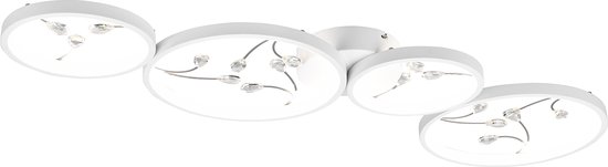 LED Plafondlamp - Plafondverlichting - Trion Moovy - 37W - Natuurlijk Wit 4000K - Dimbaar - Rechthoek - Mat Wit - Aluminium