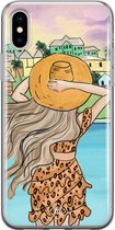 Coque Casimoda® - Convient pour iPhone Xs - Sunset Girl - Coque de téléphone en Siliconen/TPU - Coque arrière - Geen impression - Multi