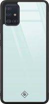 Casimoda® hoesje - Geschikt voor Samsung Galaxy A71 - Pastel Blauw - Luxe Hard Case Zwart - Backcover telefoonhoesje - Blauw