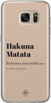 Casimoda® hoesje - Geschikt voor Samsung S7 - Hakuna Matata - Backcover - Siliconen/TPU - Bruin/beige