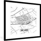 Fotolijst incl. Poster - Kaart - Plattegrond - De Lier - Stadskaart - 40x40 cm - Posterlijst