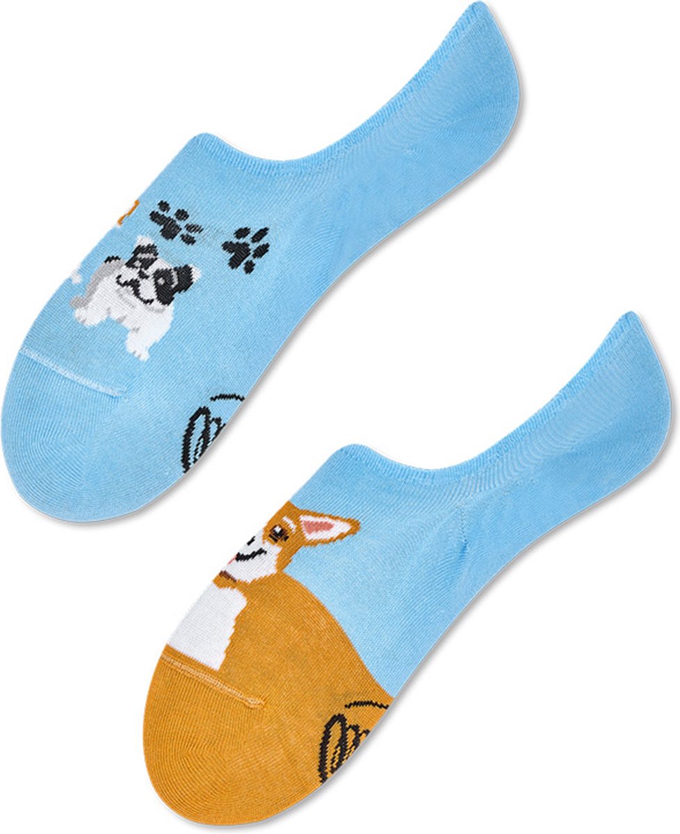 Many Mornings onzichtbare unisex sneakersokken - Playful Dog No Show - Unisex - Maat: 43 - 46