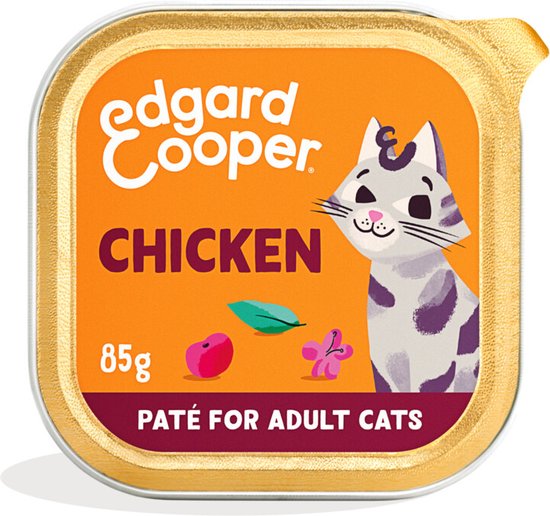16x Edgard & Cooper Kattenvoer Adult Pate Kip 85 gr