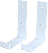 GoudmetHout Industriële Plankdragers L-vorm Up 10 cm - Staal - Mat Wit - 4 cm x 10 cm x 15 cm - Plankendrager