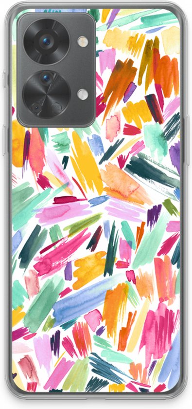 Case Company® Oneplus Nord 2t Hoesje Watercolor Brushstrokes Soft 